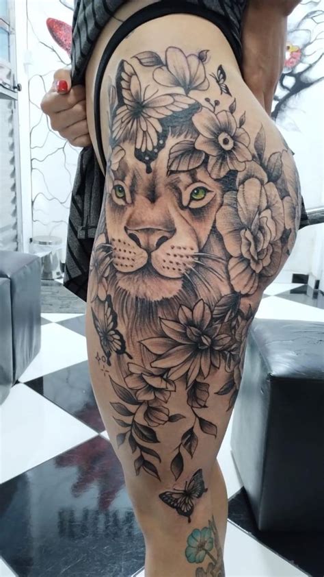 tatuagens de lao na coxa|33 Tatuagens de Leão: na Coxa, no Braço, nas Costas